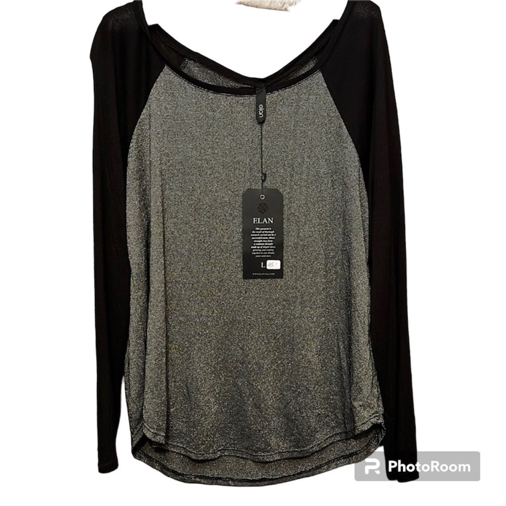 NWT Elan size large black and silver metallic jersey